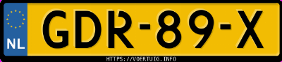 Kenteken afbeelding van GDR89X, zwarte Xpeng G9 Standard Range Rwd