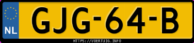 Kenteken afbeelding van GJG64B, groene Xpeng G9 Performance Awd