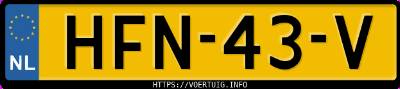Kenteken afbeelding van HFN43V, witte Xpeng G9 Standard Range Rwd