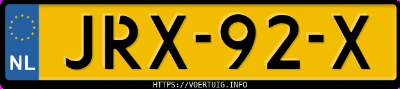 Kenteken afbeelding van JRX92X, groene Xpeng G9 Standard Range Awd