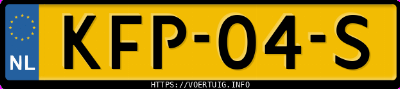 Kenteken afbeelding van KFP04S, grijze Xpeng P7+