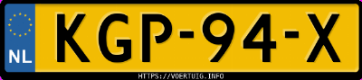 Kenteken afbeelding van KGP94X, grijze Xpeng G9 Long Range Rwd