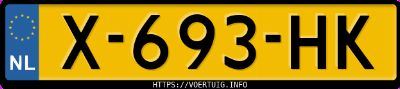 Kenteken afbeelding van X693HK, zwarte Xpeng G9 Standard Range Rwd