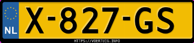 Kenteken afbeelding van X827GS, witte Xpeng P7 G9 Rwd Long Range