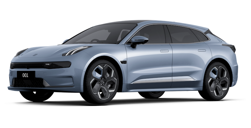 Afbeelding van X023TV, blauwe Zeekr 001 Privilege hatchback