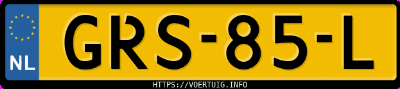 Kenteken afbeelding van GRS85L, grijze Zeekr 001 Rwd