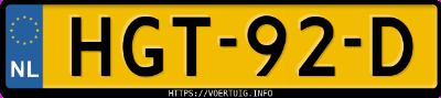 Kenteken afbeelding van HGT92D, zwarte Zeekr 001 Privilege
