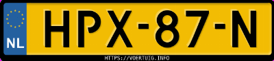 Kenteken afbeelding van HPX87N, grijze Zeekr 001 Rwd